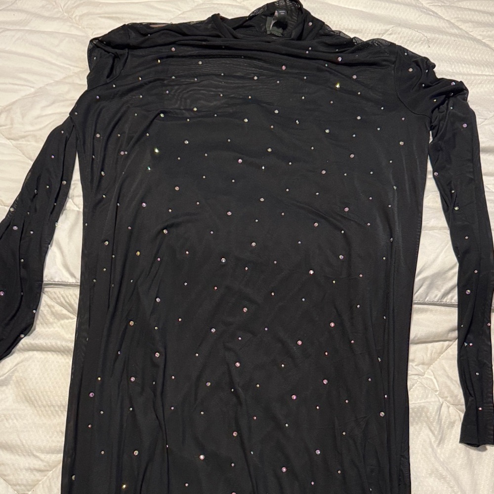 Wild Fable Black Dress with Colorful Accents mesh crystal dress xxl (xl)